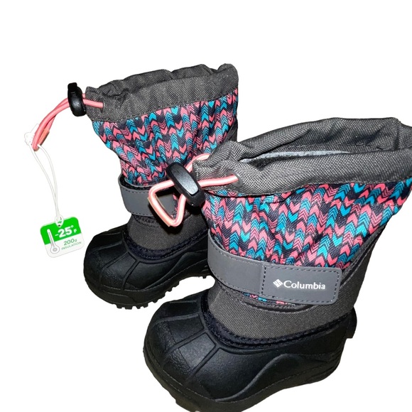 Columbia Waterproof Snow Boots Toddler Girls Size 5 New With Tags Back And Pink - Picture 2 of 4